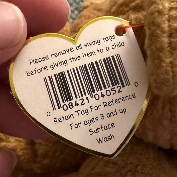 TY Beanie Baby Very Rare Curly the Bear with Tag Errors (1993/1996) & Brown Nose - Picture 4 of 6